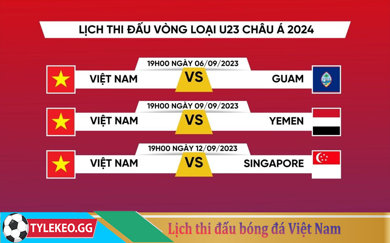 Lịch thi đấu bóng đá Việt Nam