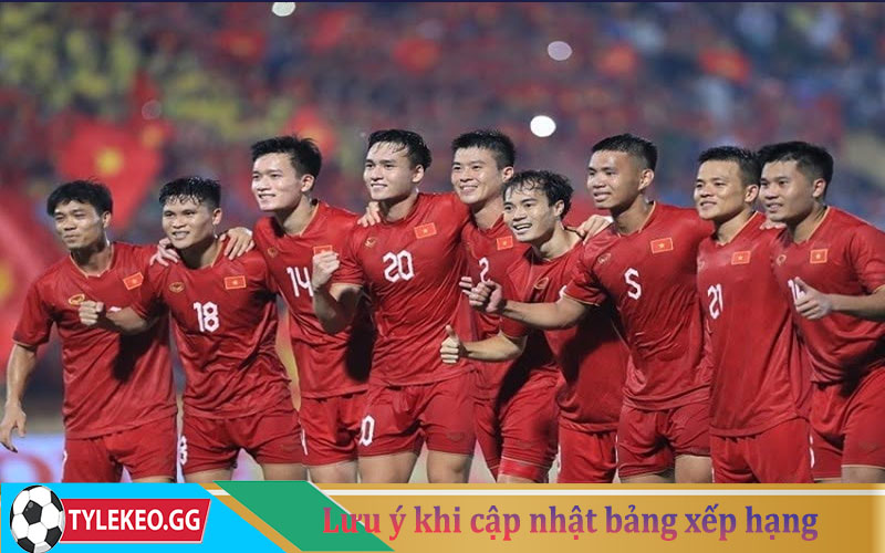 Lưu ý khi cập nhật bảng xếp hạng bóng đá